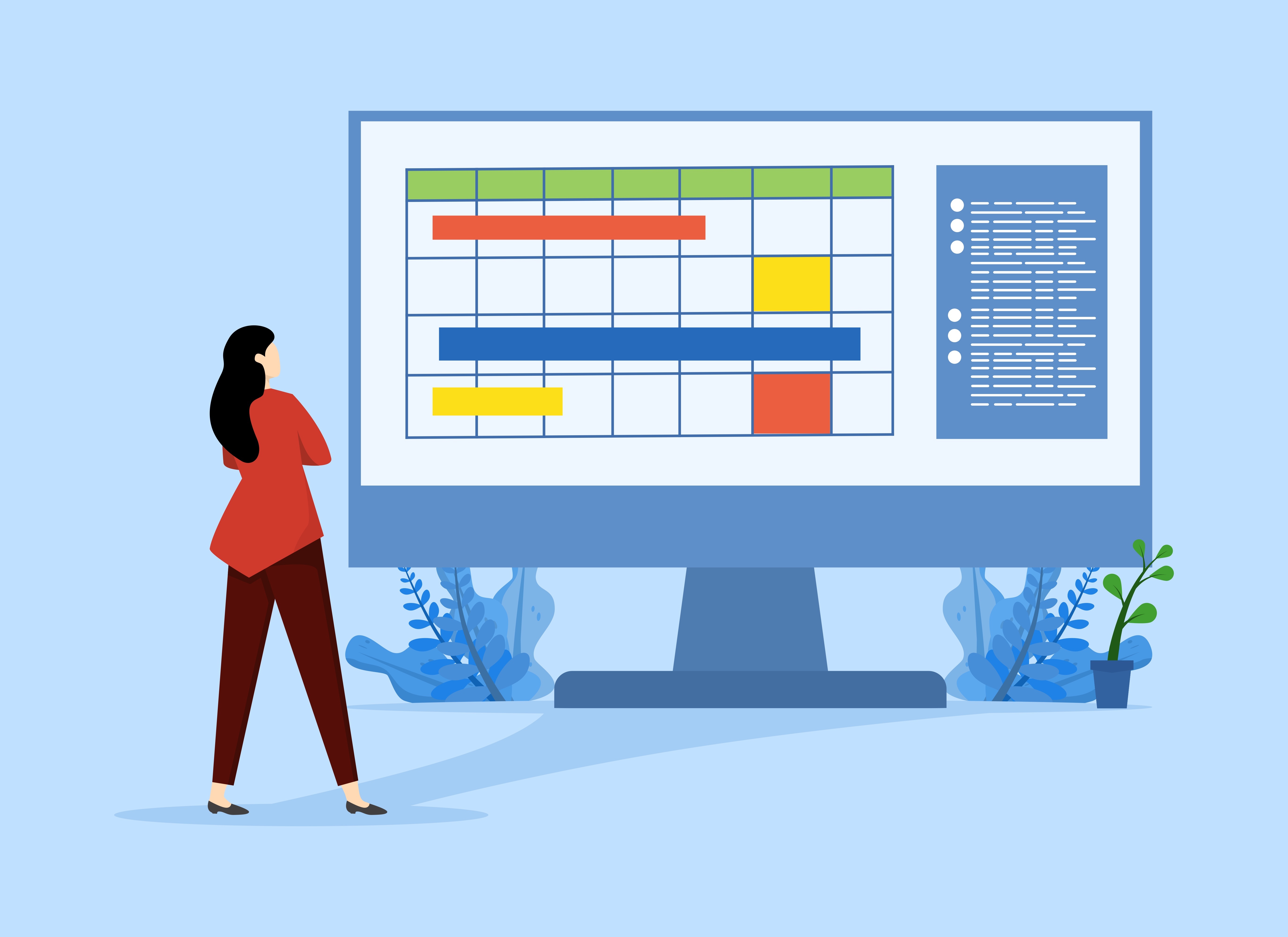 project_manager_female_person_working_on_managing_projects_on_computer_screen